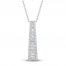 Diamond Necklace 1/2 ct tw Baguette/Round 10K White Gold 19"