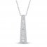 Diamond Necklace 1/2 ct tw Baguette/Round 10K White Gold 19"