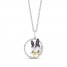 Disney Treasures Daisy Duck Diamond & Amethyst Necklace 1/10 ct tw Round-Cut Sterling Silver/10K Yellow Gold 17"