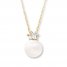 Cultured Pearl Necklace Lab-Created Sapphire 10K Yellow Gold