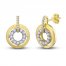 Diamond Circle Drop Earrings 1/2 ct tw Round-cut 10K Yellow Gold