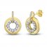 Diamond Circle Drop Earrings 1/2 ct tw Round-cut 10K Yellow Gold