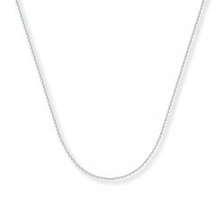 Cable Chain Necklace 14K White Gold 20" Length