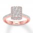 Diamond Engagement Ring 3/4 ct tw Round-cut 14K Rose Gold