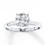 Certified Diamond Ring 2 carats Round-cut 14K White Gold