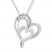 Double Heart Necklace Diamond Accents Sterling Silver