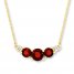 Garnet Necklace Diamond Accents 10K Yellow Gold