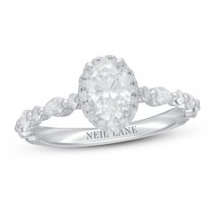 Neil Lane Premiere Diamond Engagement Ring 1-1/2 ct tw Oval/Pear/Round 14K White Gold