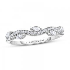 Adrianna Papell Diamond Anniversary Band 1/3 ct tw Round/Marquise-cut 14K White Gold