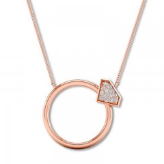 Ring Motif Necklace 1/20 ct tw Diamonds 10K Rose Gold