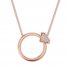 Ring Motif Necklace 1/20 ct tw Diamonds 10K Rose Gold