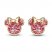 Children's Minnie Mouse Pink Glitter Stud Earrings 14K Yellow Gold