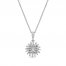 Sparks of Love Diamond Necklace 1/4 ct tw Round/Baguette 10K White Gold 18"