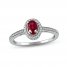 Lab-Created Ruby & White Lab-Created Sapphire Ring Sterling Silver