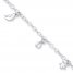 Sun/Moon/Star Anklet Sterling Silver 9" Length