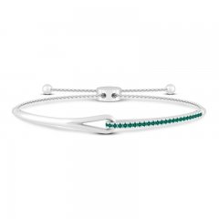 Love + Be Loved Lab-Created Emerald Bolo Bracelet Sterling Silver