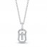 Diamond Cross Necklace 1/6 ct tw Round-cut 10K White Gold 18"