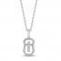 Diamond Cross Necklace 1/6 ct tw Round-cut 10K White Gold 18"