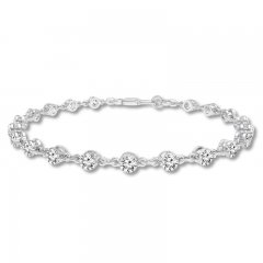 Diamond Bracelet 3 ct tw Round-cut 14K White Gold 7" Length