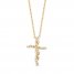 Hallmark Diamonds Cross Necklace 1/8 ct tw 10K Yellow Gold 18"