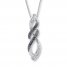 Black/White Diamond Necklace 1/10 ct tw Sterling Silver