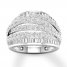 Diamond Anniversary Band 2 ct tw Round/Baguette 14K White Gold