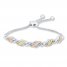 Bolo Bracelet 1/10 ct tw Diamonds Sterling Silver/10K Gold