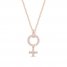 Diamond Female Symbol Necklace 1/4 ct tw Round/Baguette 10K Rose Gold 18"