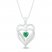 Lab-Created Emerald & Diamond Heart Necklace Sterling Silver 18"