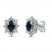 Blue Sapphire & Diamond Burst Earrings 1/8 ct tw 10K White Gold