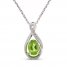 Peridot & White Lab-Created Sapphire Necklace Sterling Silver 18"