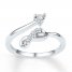 Infinity Midi Ring Diamond Accents Sterling Silver