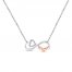 Mom Heart Necklace 1/20 ct tw Diamonds Sterling Silver/10K Gold