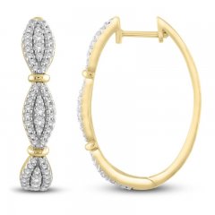 Diamond Hoop Earrings 1/2 ct tw Round-Cut 10K Yellow Gold