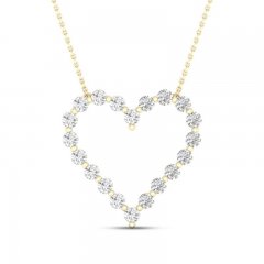 Lab-Created Diamonds by KAY Heart Necklace 1/2 ct tw Round-Cut 14K Yellow Gold 18"