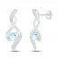 Aquamarine & Diamond Earrings 1/20 ct tw 10K White Gold