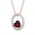 Lab-Created Garnet 1/10 ct tw Diamonds 10K Rose Gold Necklace