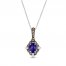 Le Vian Tanzanite Necklace 1/6 ct tw Diamonds 14K Vanilla Gold 18"