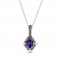 Le Vian Tanzanite Necklace 1/6 ct tw Diamonds 14K Vanilla Gold 18"