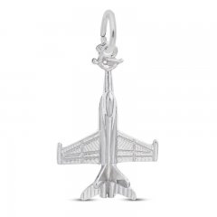 Fighter Jet Charm Sterling Silver