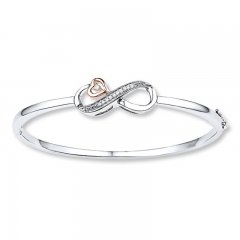 Infinity Bracelet 1/15 ct tw Diamonds Sterling Silver/10K Gold