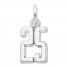 Number 25 Charm Sterling Silver