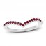 Lab-Created Ruby Chevron Ring Sterling Silver