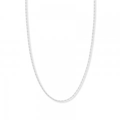 18" Figaro Chain Necklace 14K White Gold Appx. 1.28mm