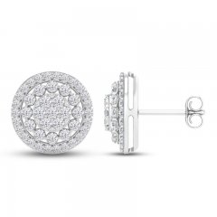 Diamond Stud Earrings 1 ct tw Round-Cut 10K White Gold