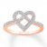 Diamond Heart Ring 1/10 ct tw Round-cut 10K Rose Gold