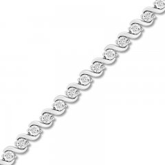 Diamond Bracelet 1/2 ct tw Round-cut Sterling Silver 7.25"