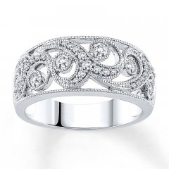 Diamond Anniversary Ring 3/8 ct tw Round-cut 10K White Gold