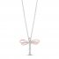 Hallmark Diamonds Dragonfly Necklace 1/10 ct tw Sterling Silver/10K Rose Gold