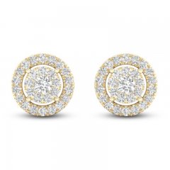 Diamond Stud Earrings 1/4 ct tw Round-Cut 10K Yellow Gold